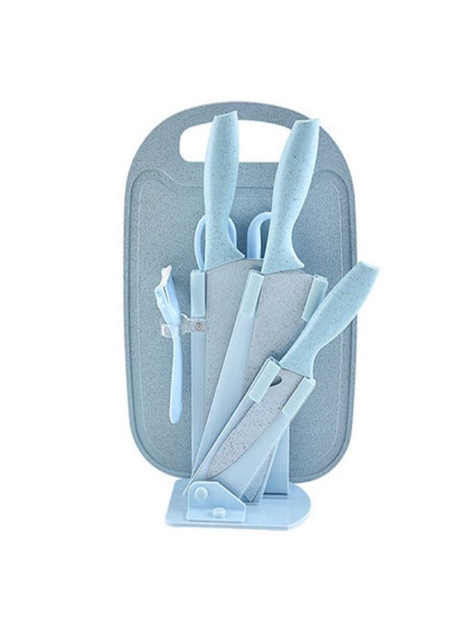 BLOOMING TIME Cutting Board With Knife Set blue 