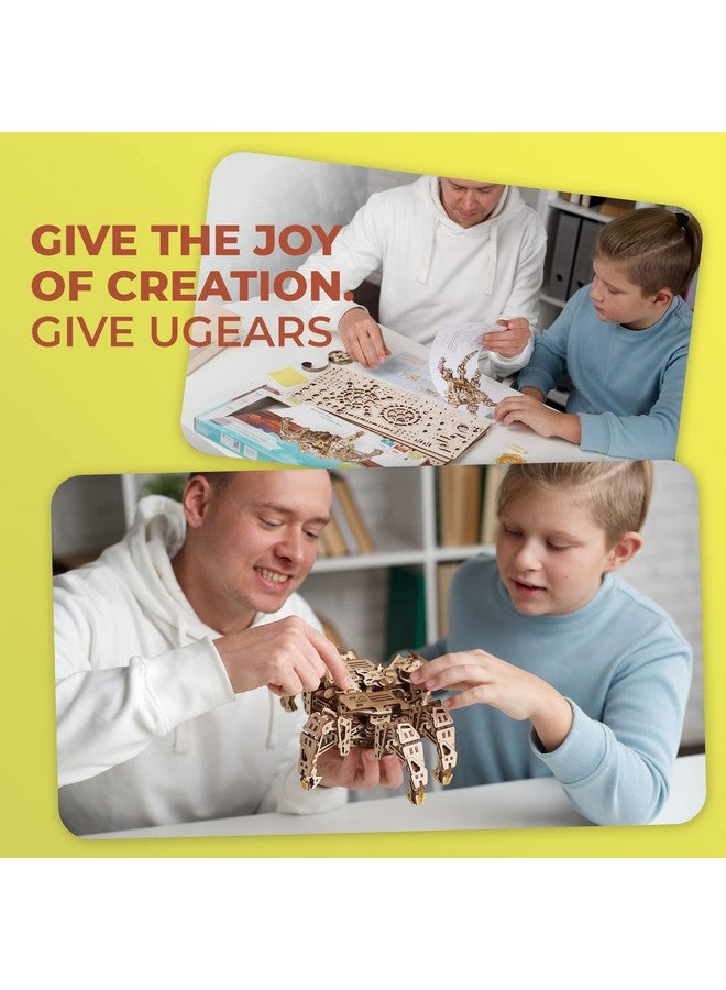 أوجيرز لغز UGEARS Hexapod Explorer ثلاثي الأبعاد - روبوت عنكبوت ميكانيكي بمحرك زنبركي قوي - ألغاز خشبية ثلاثية الأبعاد للكبار والصغار مجموعة ألغاز روبوت خشبية ثلاثية الأبعاد (يصل طولها إلى 10 أقدام) - Image 2