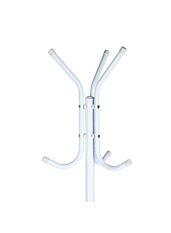 Royalford Clothes Hanger- RF12430/ with 8 Capped Hooks, Large Storage with Tripod Base, Cloth Stand/ Metal Construction, Perfect for Hanging Clothes, Coats, Skirts, Shirts, Sweaters, Bags, Caps, Umbrella, etc./ Black Black - Image 2
