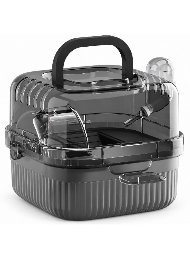 Portable Hamster Cage for Outdoor Travel - 2 Tier Hamster House Spacious Villa - Small Breathable Pet Carrier - Image 1