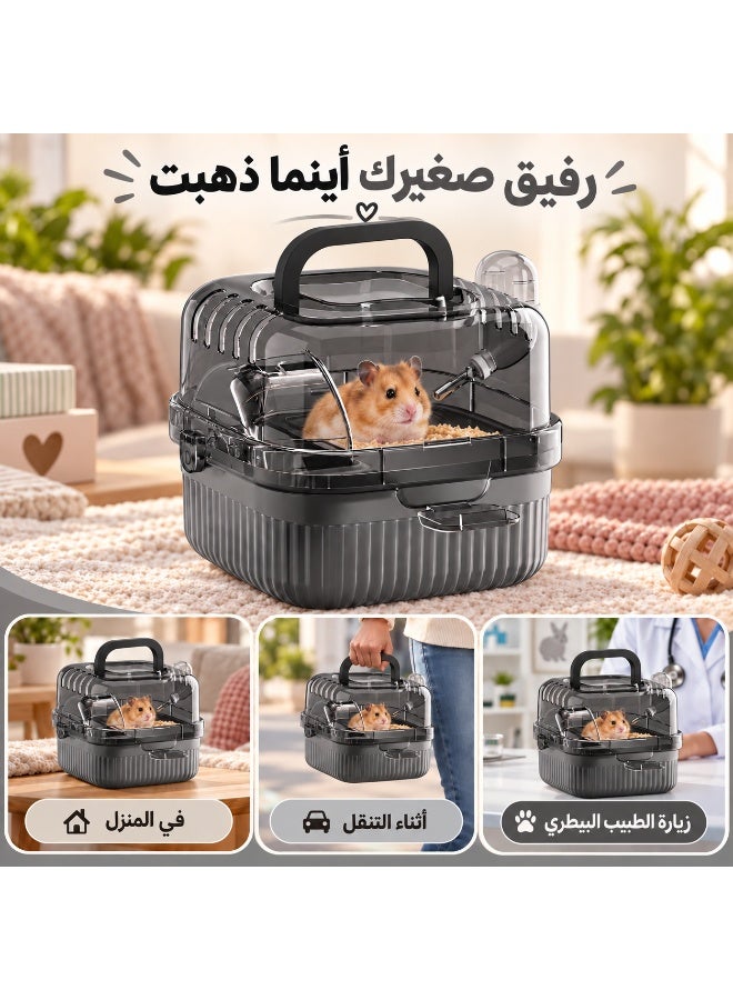 Portable Hamster Cage for Outdoor Travel - 2 Tier Hamster House Spacious Villa - Small Breathable Pet Carrier - Image 4