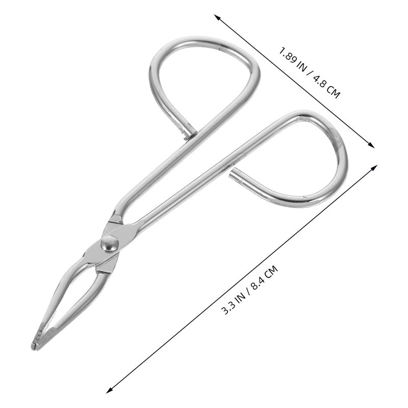 Stainless Steel Eyebrow Eyelash Applicator Tweezers Scissors Set For Facial Hair Grooming Silver - Image 3