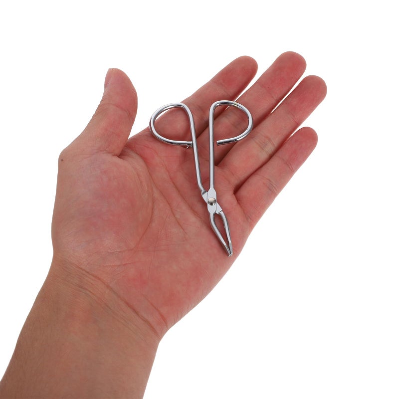 Stainless Steel Eyebrow Eyelash Applicator Tweezers Scissors Set For Facial Hair Grooming Silver - Image 5