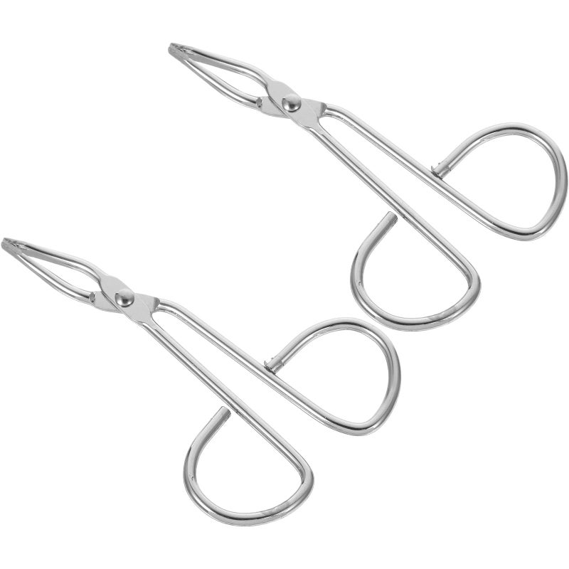 Stainless Steel Eyebrow Eyelash Applicator Tweezers Scissors Set For Facial Hair Grooming Silver - Image 2