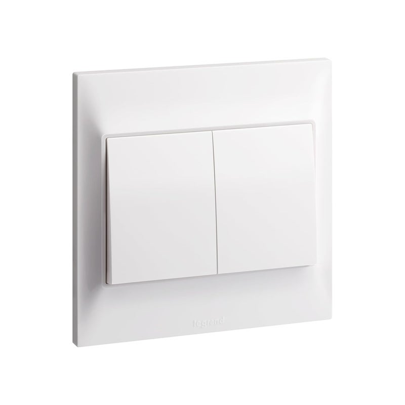 Legrand 10A 2-Gang 2-Way Switch - Belanko-S White