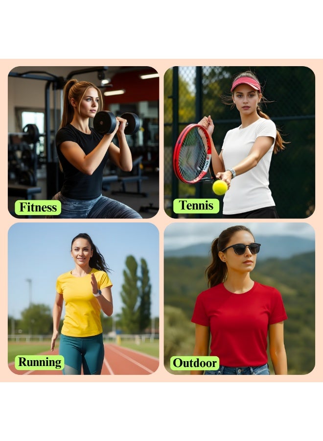 برينت شوب فور مي مجموعة من 5 تيشرتات نسائية برقبة دائرية | أكمام قصيرة | تيشرتات قطنية | ملابس مريحة للاستخدام اليومي، وللنادي الرياضي - Image 2