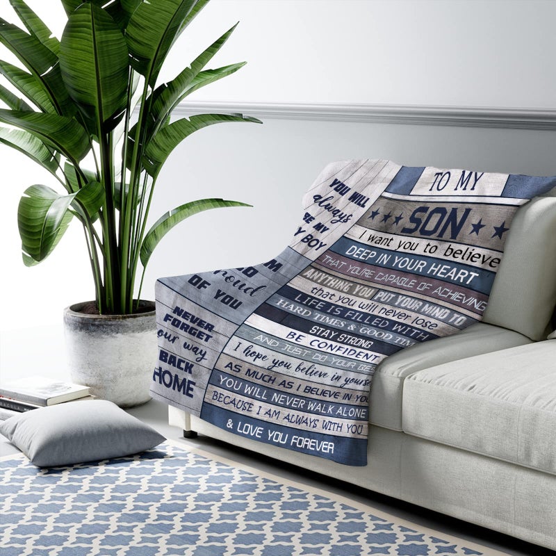 Yamco Son Gifts Blanket - Gifts for Son - Birthday Gifts for Son Throw Blankets 80""x 60"" - Son Gifts from Mom Dad - Wedding Gifts for Grown Son - Son Birthday Gift Ideas - Son Graduation Gifts for Him - Image 5