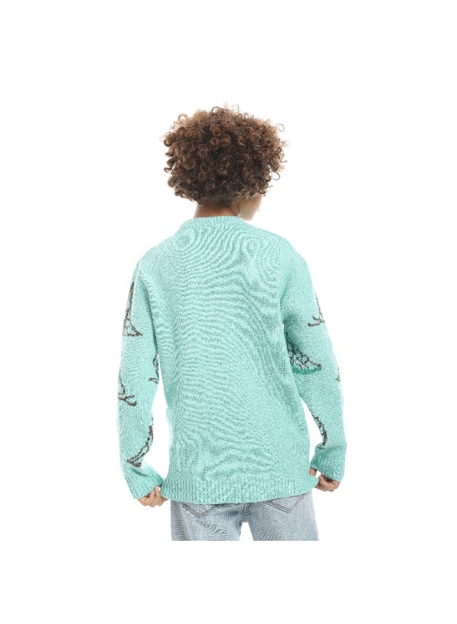 سيزار بلوفر صوف أولادي مزود بنقش مركب شراعي - Image 3