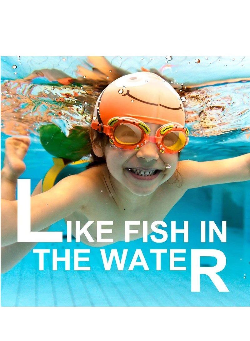 Y&D Kids Swimming Goggles Set With Swim Cap, Nose Clip, Ear Plugs, Case - Waterproof, No Leaking, Anti-Fog, UV Protection, Free Protection - Image 5
