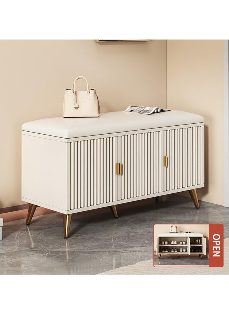 حذاء البراز مع اثنين من باب خزانة الأحذية مع قدرة كبيرة لينة المنزلية طويلة حامل الحذاء ( 90 * 30 * 50 سم ) - Image 3