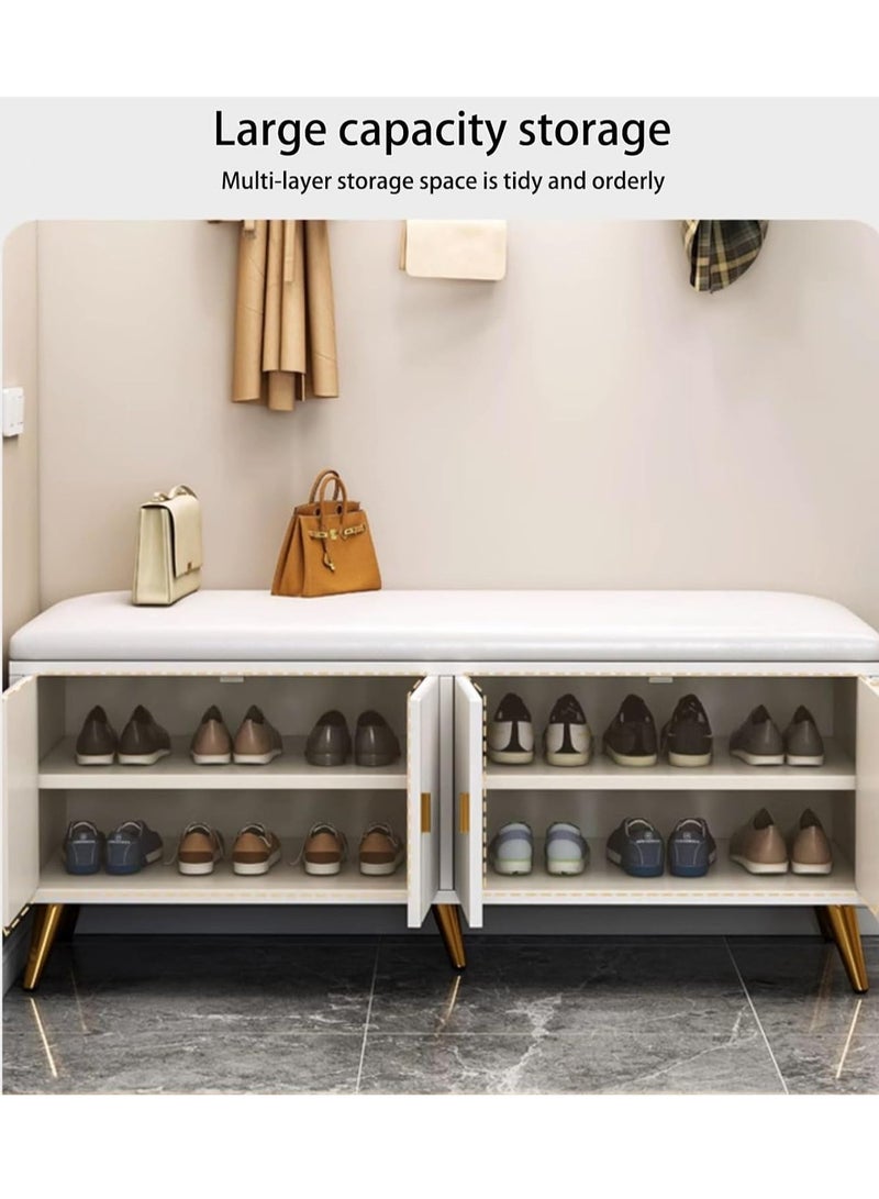 حذاء البراز مع اثنين من باب خزانة الأحذية مع قدرة كبيرة لينة المنزلية طويلة حامل الحذاء ( 90 * 30 * 50 سم ) - Image 4