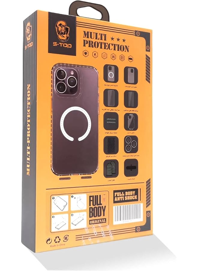 اس-توب تتضمن مجموعة الحماية الكاملة لجهاز iPhone 14 Pro جراب iPhone 14 Pro وغطاء شفاف لجهاز iPhone 14 Pro وواقي كاميرا وغطاء حماية للأصابع من لعبة Pubg ومضاد لبصمات الأصابع والمزيد - Image 3