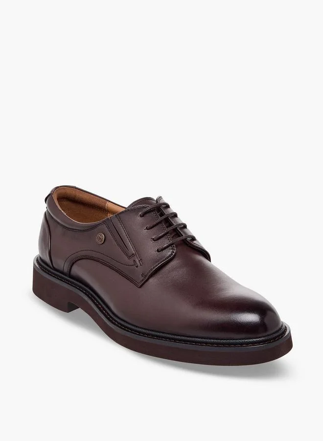 دوتشيني Men Lace-Up Leather Derby Shoes
