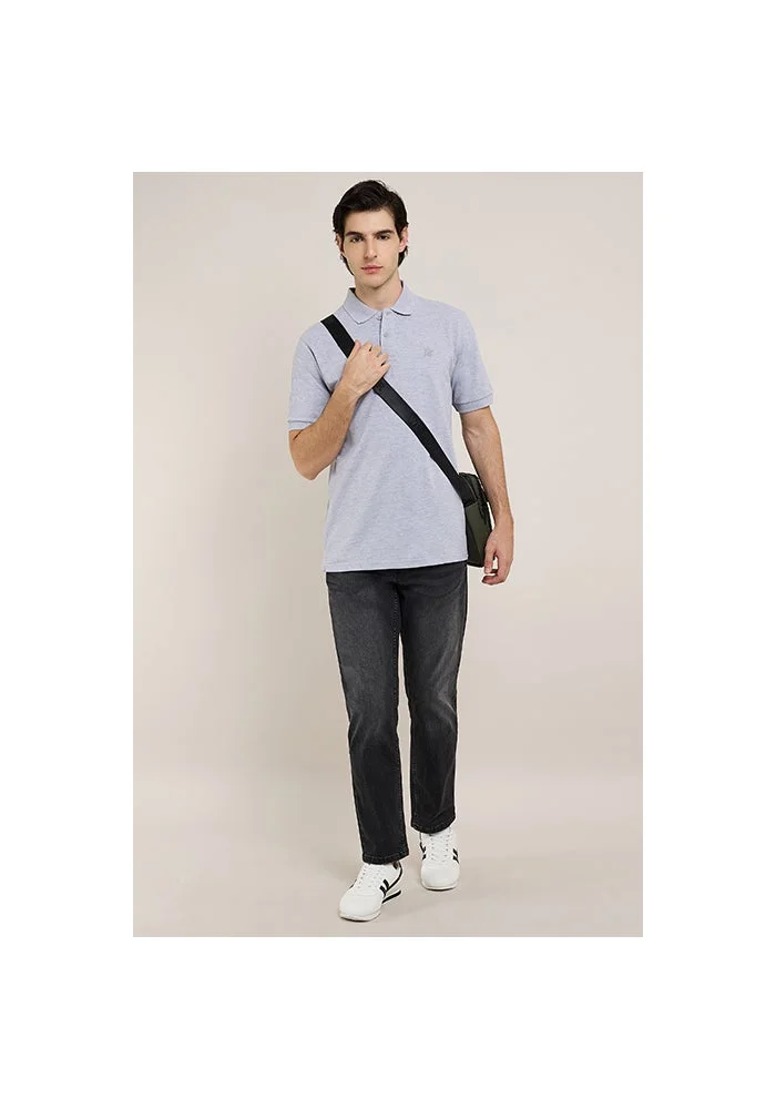 أر أند بي Solid Polo T-Shirt with Short Sleeves