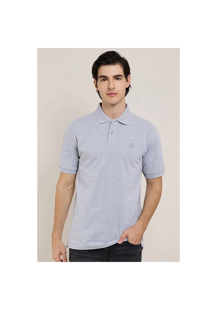 أر أند بي Solid Polo T-Shirt with Short Sleeves