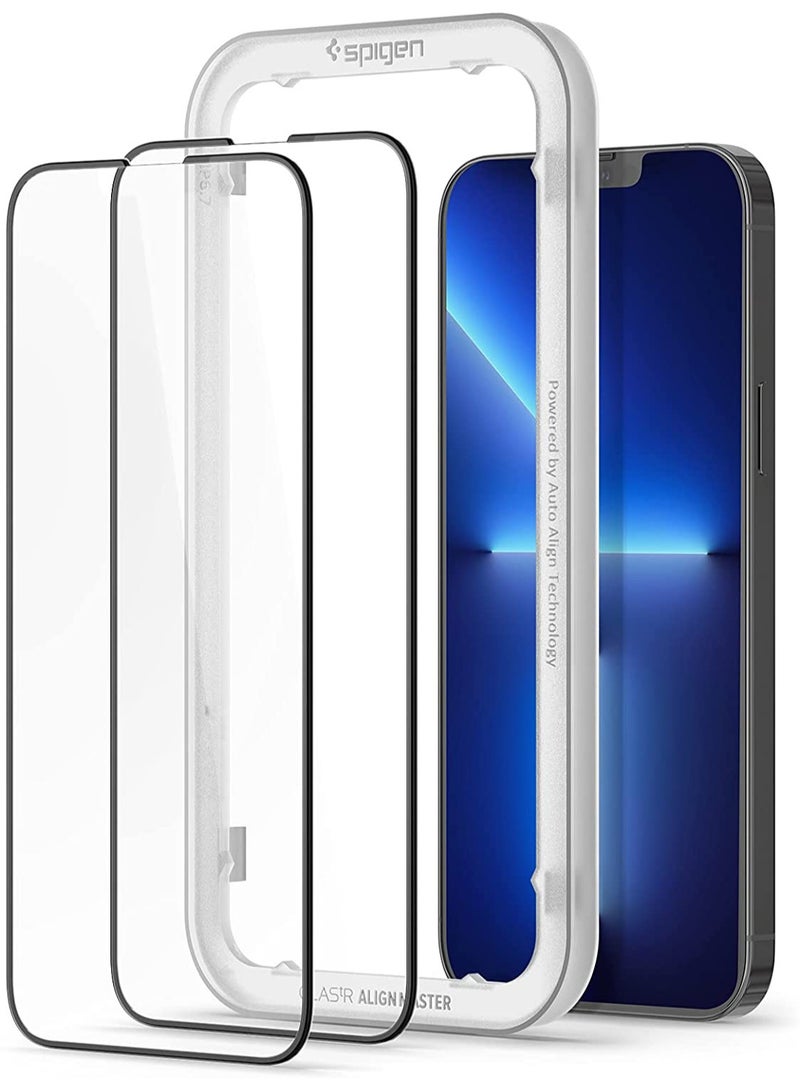 Spigen 2-Pack Premium Tempered Glass Screen Protector Full Cover for iPhone 13 Pro Max 6.7 inch