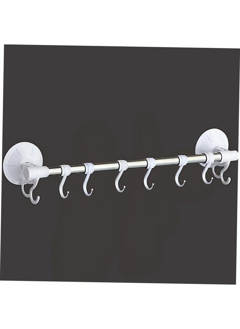 Octopus Bazaar Screwless Mounting - Bathroom Kitchen Hanger Suction Cup Super Adhesive 8 Hooks 47 cm Hanger 1 Piece  - Image 2