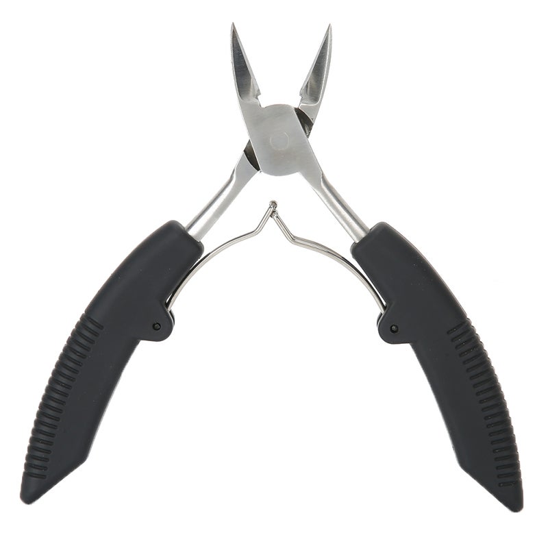 Ingrown Toenail Tool Black Non-slip Ergonomic Handle - Curved Arc Incisive Blade Double Springs Clippers for Thick Ingrown Nails Home Pedicure Use - Image 1