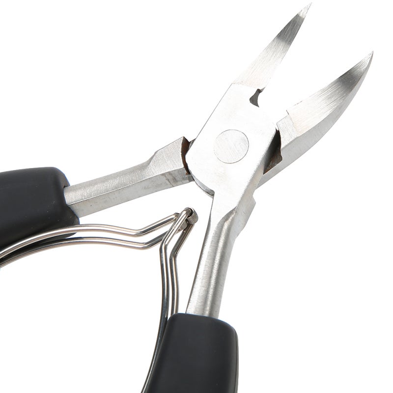Ingrown Toenail Tool Black Non-slip Ergonomic Handle - Curved Arc Incisive Blade Double Springs Clippers for Thick Ingrown Nails Home Pedicure Use - Image 3
