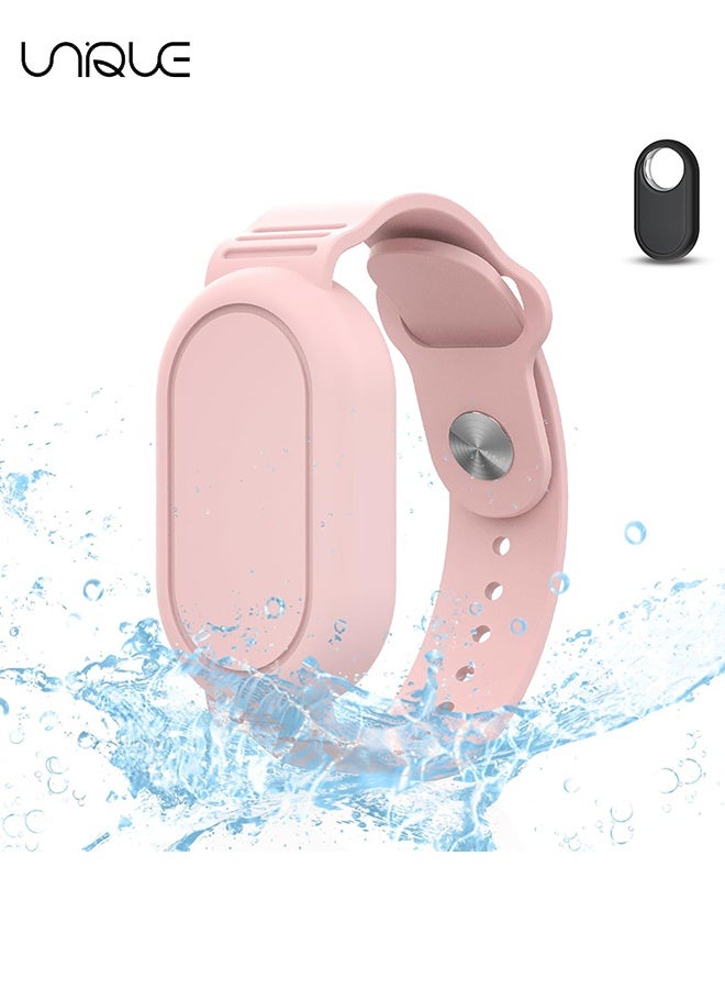 Unique With Silicone Bracelet for Samsung Galaxy Smart Tag 2 - Silicon Protective Case - Adjustable Anti-Lost Watch Band for Toddler Child Protective Case for Backpack, Kids, Elders, Luggage, Pets - Pink  - Image 1