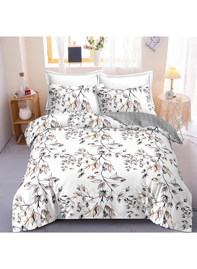 Noon East 4Pcs Comforter Set | Soft Microfiber Material | Multiple Color | 1 Duvet Cover 200 X 230 Cm, 1 Fitted Sheet 180 X 200 Cm With 30 Cm Deep Pocket, 2 Pillow Cases 50 X 75 Cm | Suitable For Queen Size Mattress - Image 1