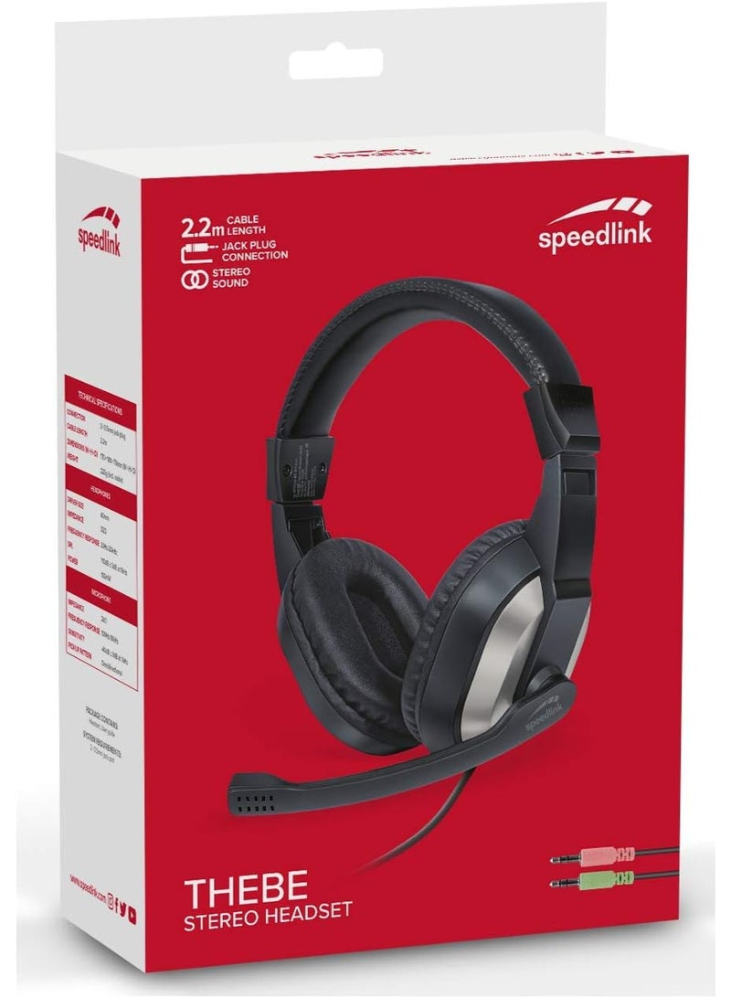 سبيدلينك سبيد لينك سماعة رأس ستيريو ثيبي، أسود  SL-870020-BK - Image 5