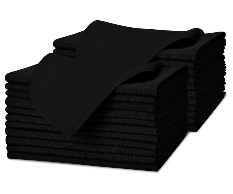 Avalon Kitchen Black Cloth Napkins Bulk Pack of 24  100 Polyester Dinner Linen Napkins Cloth Washable  Reusable  Durable with Hemmed Edges  Ideal for Parties and Weddings 17x17 Inches - Image 3