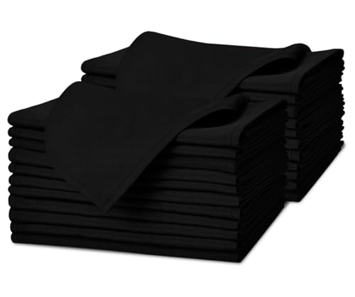Avalon Kitchen Black Cloth Napkins Bulk Pack of 24  100 Polyester Dinner Linen Napkins Cloth Washable  Reusable  Durable with Hemmed Edges  Ideal for Parties and Weddings 17x17 Inches - Image 1