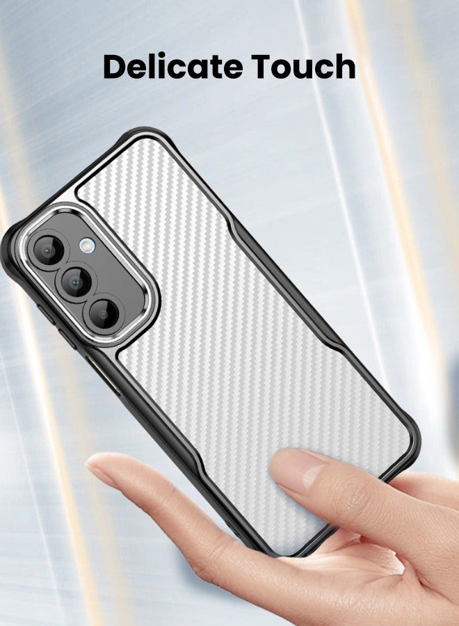 Samsung Galaxy A16 Case, Mixed Material Case Cover, Airbag Shockproof Anti-Drop Cover, Slim Anti Fall Carbon Fiber Frosted Case for Samsung Galaxy A16 5G/4G, Black - Image 3