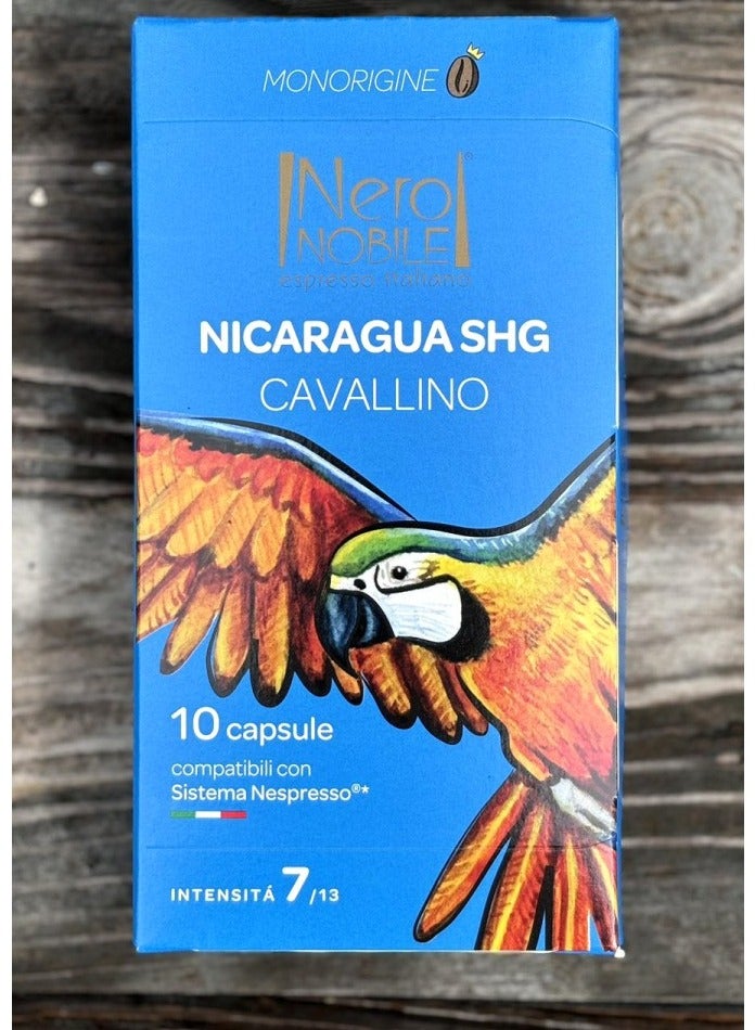 Nero NOBILE Espresso Italiano Nicaragua Shg Cavallino 100% Arabica 10 Caps. Nespresso Compatible  - Image 5