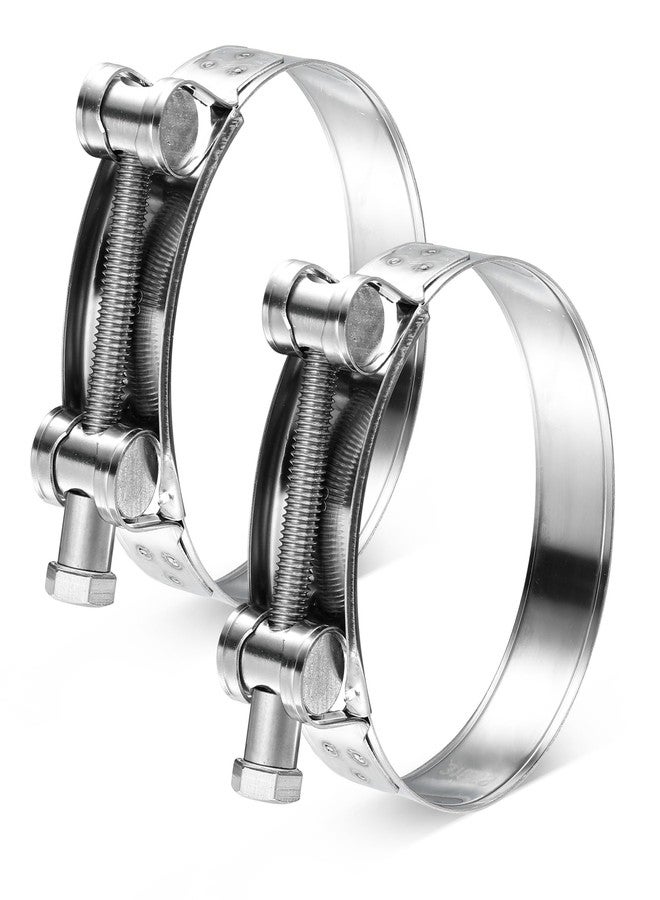 AKIHISA T-Bolt Hose Clamp,60-63mm OD Range 304 Stainless Steel Pipe Strap Clamp, Adjustable Heavy Duty Tube Clamp (2Pack, 2.36" to 2.48") - Image 1