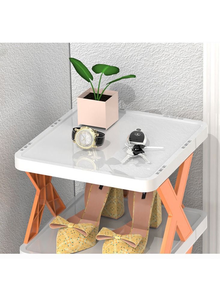 DubaiGallery Plastic shoe rack door simple multi-layer shoe cabinet bathroom can be superimposed space-saving layered shoe - Image 2