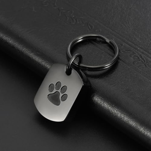 RIPFEVURN Pet Cremation Jewelry Dog Cat Paw Urn Keychain for Ashes for Women Men Memorial Keepsake PendantBlack - Image 3
