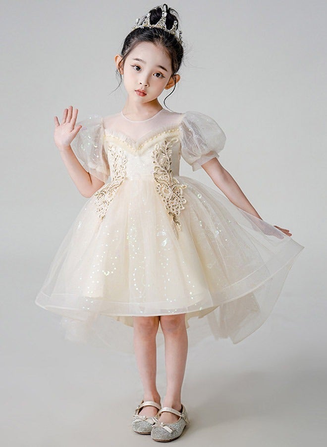 DUNISO Girls Dress, Kids Short Sleeves Lace Party Dresses with Tutu Skirt,Ball Gown, Flower Girl Dress for Princess Birthday Party - Image 5
