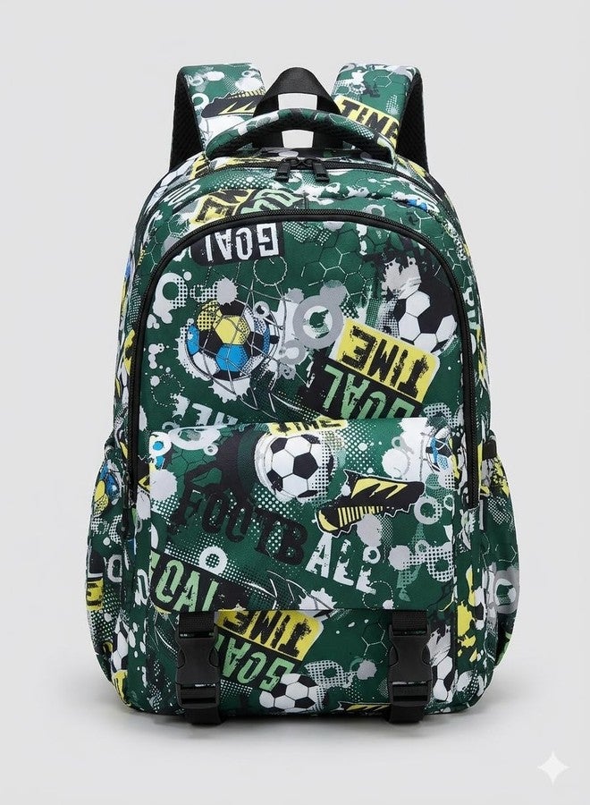 TECHNOCHITRA Sporty School & College Backpack with Laptop Compartment for Boys & Girls (12+ Years) | Lightweight Water-Resistant Bag for School, College & Travel | 3 Compartments, Bottle Pocket - Image 1
