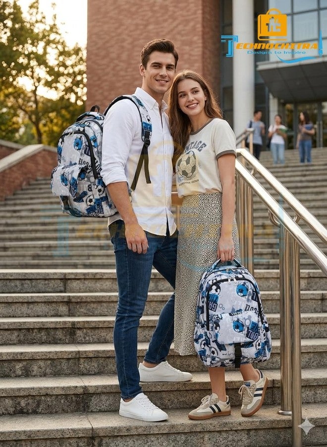 TECHNOCHITRA Sporty School & College Backpack with Laptop Compartment for Boys & Girls (12+ Years) | Lightweight Water-Resistant Bag for School, College & Travel | 3 Compartments, Bottle Pocket - Image 5