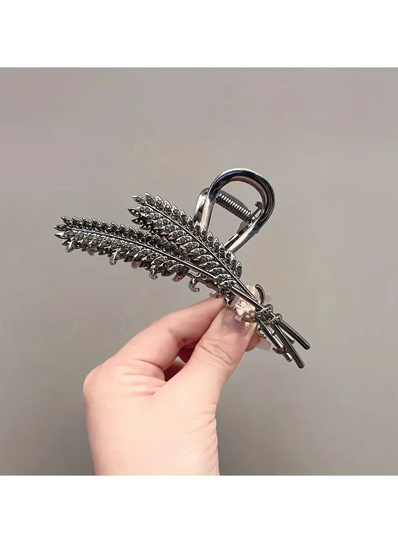 Goolsky Elegant Alloy Grappling Hook Hair Clip with Wheat Design - Perfect for Valentine's Day - Image 3