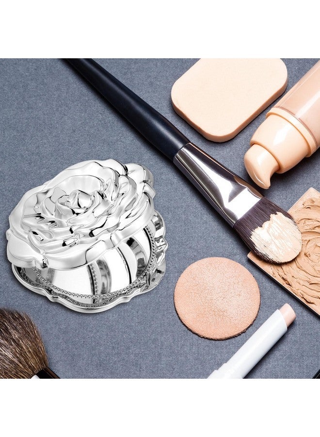 Panelee 96 Set Rose Compact Mirrors Bulk Wedding Party Favors Including Rose Shape Mirrors And Thank You Tags And Jute Twine With White Organza Bags For Wedding Party Guests Souvenir(Silver)  - Image 4