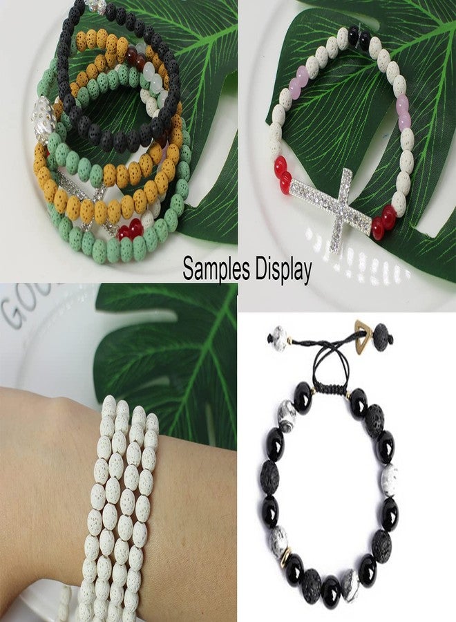 Pamir Tong 500pcs 6mm Bracelet Beads Kit Round Loose Lava Beads Natural Stone & Glass Beads Set for Diffuser Essential Oils Bracelets DIY Jewelry Making Supplies (6mm) - Image 4