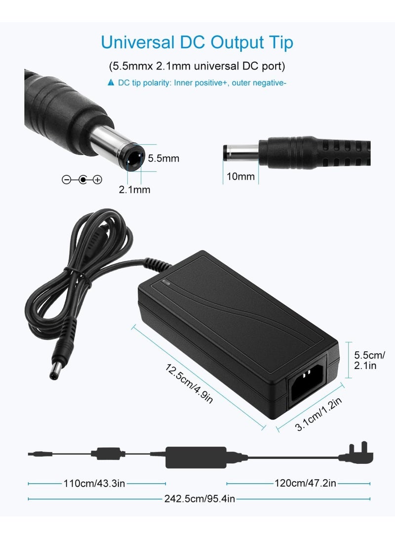Salab 24V 3A 72W AC to DC Adapter Power Supply Converter AC 100V ~ 240V to DC 24V 3amp with 5.5x2.1mm DC Output Jack for 5050 3528 LED Strip Module Light, CCTV Camera System - Image 2