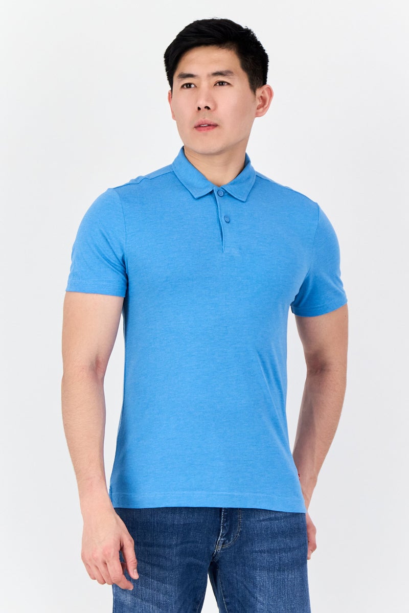 Levi's Men Regular Fit Plain Short Sleeve Polo Shirt, Blue - Image 1