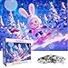 Nattork Jigsaw Puzzles 100 Pieces for Kids Youth Skiing Bunny Pieces Fit Together Perfectly - Image 2