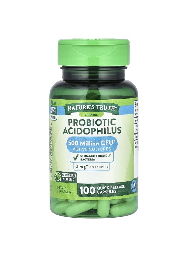 natures truth Nature's Truth, Probiotic Acidophilus, 2 mg , 100 Quick Release Capsules (1 mg per Capsule)  - Image 3