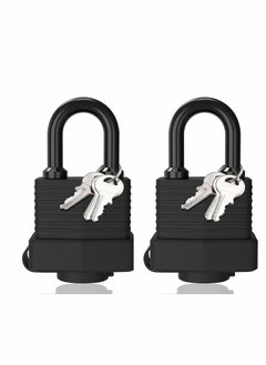 KASTWAVE Padlock with 3 Keys, 2Pcs Key Padlock Weatherproof Outdoor, Waterproof Lock 30mm Heavy Duty Padlocks Anti-Cut, Laminated Steel for Gym Locker, Garage, Fence, Shed, Yard  - Image 1