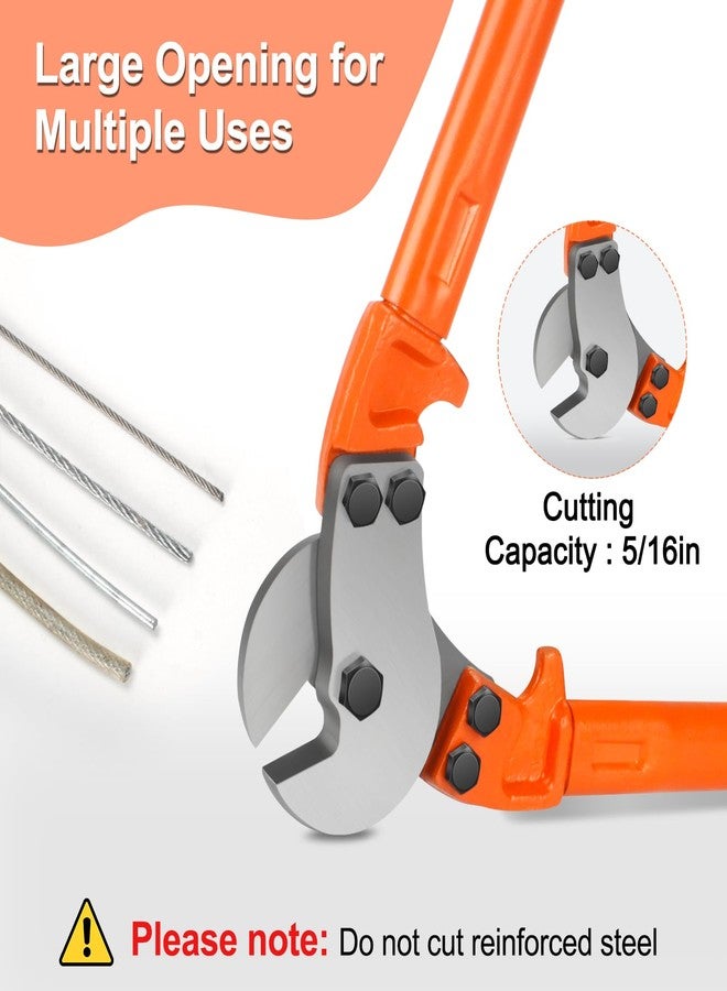 Gvtufeil Hardened Cable Cutter, 18" Heavy Duty Wire Rope Cutter, Industrial Strength Hand Tool Wire Cutters up to 5/16" Stainless Steel Wire, Hard Wire Ropes, Manganese Steel - Image 4