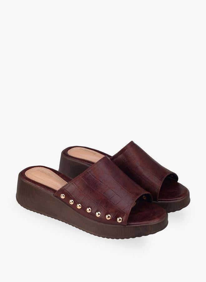 Surestep Women Textured Flatform Heel Sandals - Image 1
