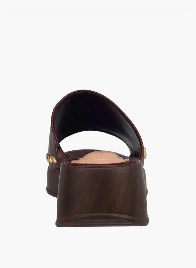 Surestep BROWN Women Textured Flatform Heel Sandals for Women | Best Price UAE