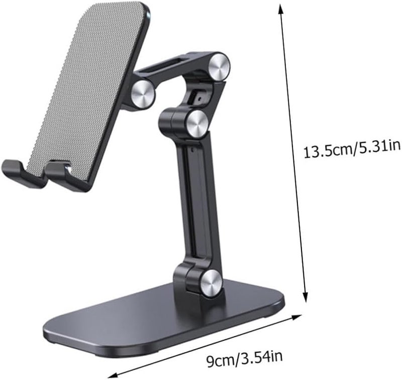 Foldable Phone Tablet Stand Holder with Charging Cable Desktop Bracket Black - Image 3