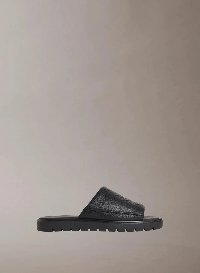 Calvin Klein Alonso - Leather Slider Sandals