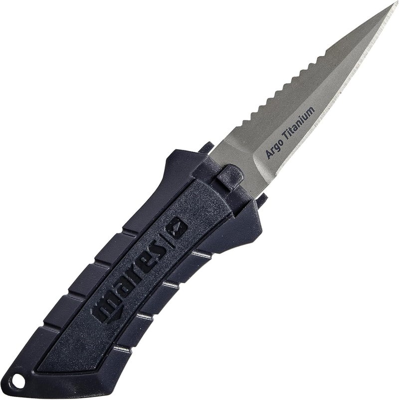 Mares سكين الغوص أرجو - شفرة 72 مم للغواصين الحرين وصيادي السمك | تشمل الغلاف والأشرطة المرنة - Image 2